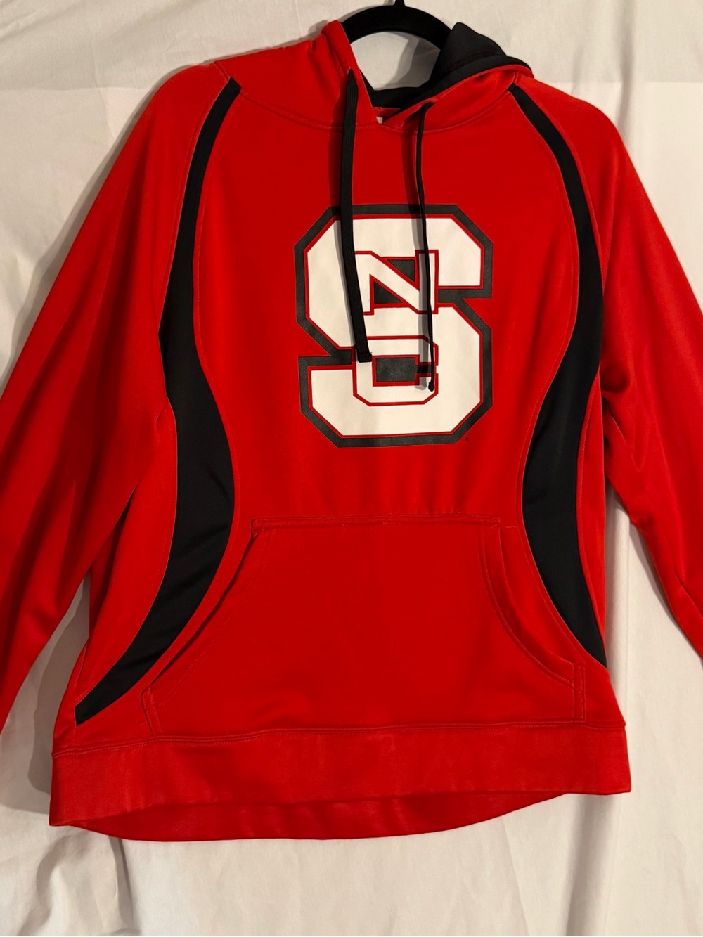 #581 Red Pullover Hoodie with Black Accents and 'S' Logo